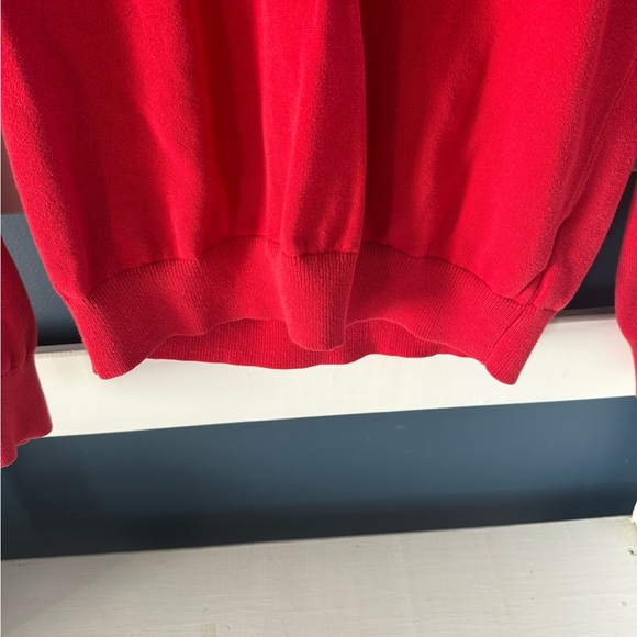 Tommy Hilfiger Red V-Neck Sweater with Collegiate Style - Picture 6 of 7